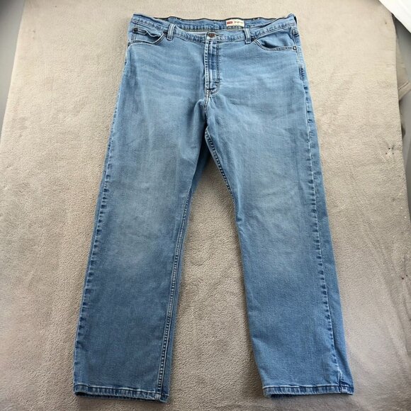 Wrangler Mens Jeans Size 38x28 Measured Relaxed Fit Bootcut Blue Denim Casual - Picture 13 of 14